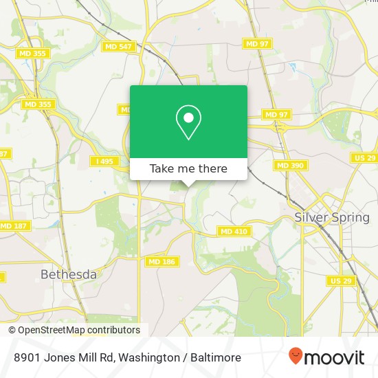 Mapa de 8901 Jones Mill Rd, Chevy Chase, MD 20815