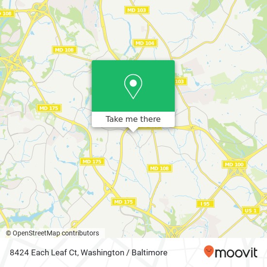 Mapa de 8424 Each Leaf Ct, Columbia, MD 21045