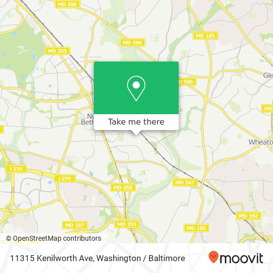 Mapa de 11315 Kenilworth Ave, Garrett Park, MD 20896