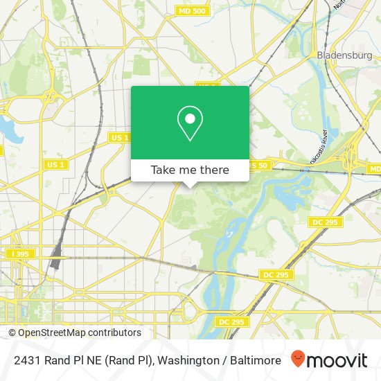 Mapa de 2431 Rand Pl NE (Rand Pl), Washington, DC 20002