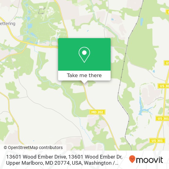 Mapa de 13601 Wood Ember Drive, 13601 Wood Ember Dr, Upper Marlboro, MD 20774, USA