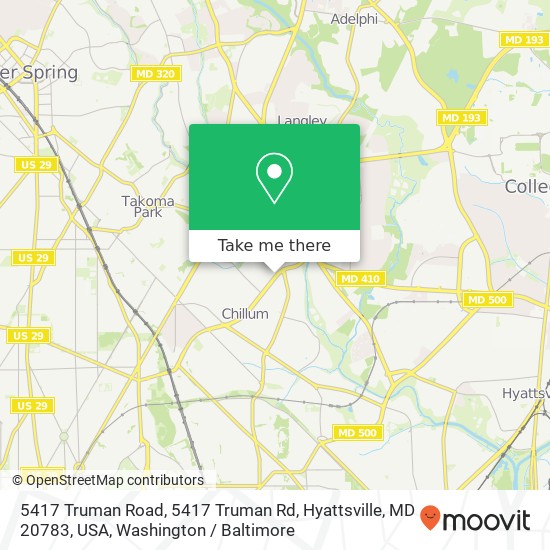 5417 Truman Road, 5417 Truman Rd, Hyattsville, MD 20783, USA map