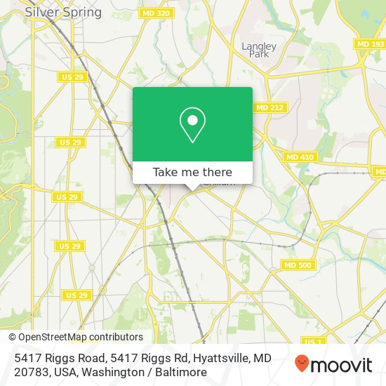 5417 Riggs Road, 5417 Riggs Rd, Hyattsville, MD 20783, USA map