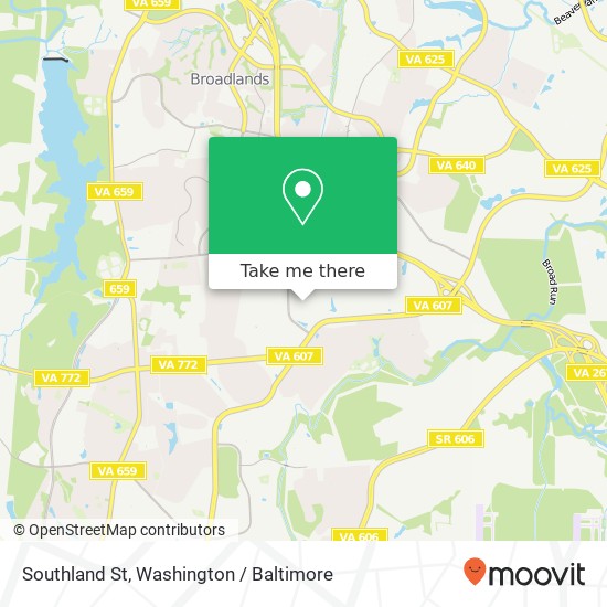 Mapa de Southland St, Ashburn, VA 20148
