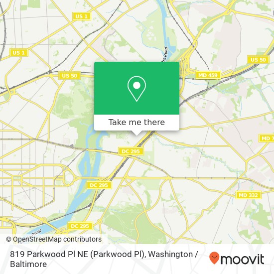 Mapa de 819 Parkwood Pl NE (Parkwood Pl), Washington, DC 20019