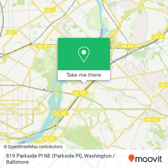 Mapa de 819 Parkside Pl NE (Parkside Pl), Washington, DC 20019