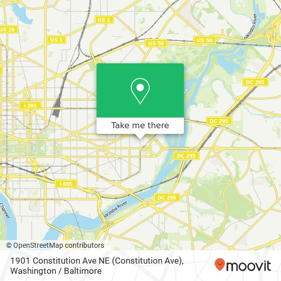 1901 Constitution Ave NE (Constitution Ave), Washington, DC 20002 map