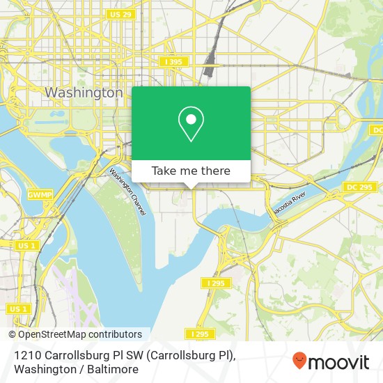 Mapa de 1210 Carrollsburg Pl SW (Carrollsburg Pl), Washington, DC 20024