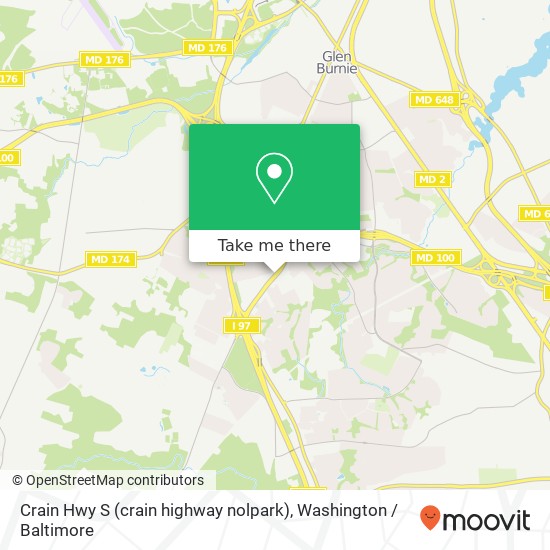 Mapa de Crain Hwy S (crain highway nolpark), Glen Burnie, MD 21061