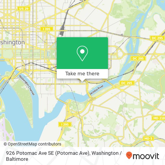 Mapa de 926 Potomac Ave SE (Potomac Ave), Washington, DC 20003