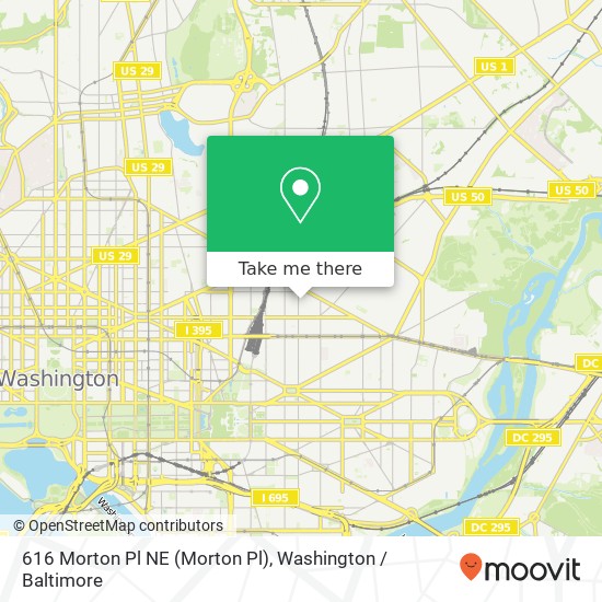 Mapa de 616 Morton Pl NE (Morton Pl), Washington, DC 20002