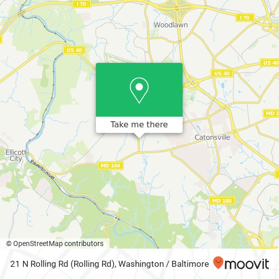 Mapa de 21 N Rolling Rd (Rolling Rd), Catonsville (BALTIMORE), MD 21228