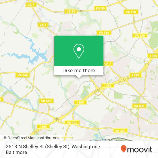 Mapa de 2513 N Shelley St (Shelley St), Alexandria, VA 22311
