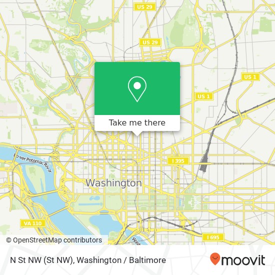 Mapa de N St NW (St NW), Washington, DC 20005