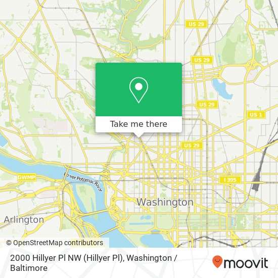 Mapa de 2000 Hillyer Pl NW (Hillyer Pl), Washington, DC 20009