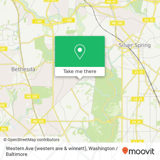 Mapa de Western Ave (western ave & winnett), Chevy Chase, MD 20815