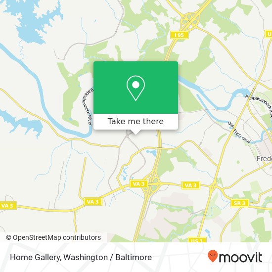 Mapa de Home Gallery, Fredericksburg, VA 22401