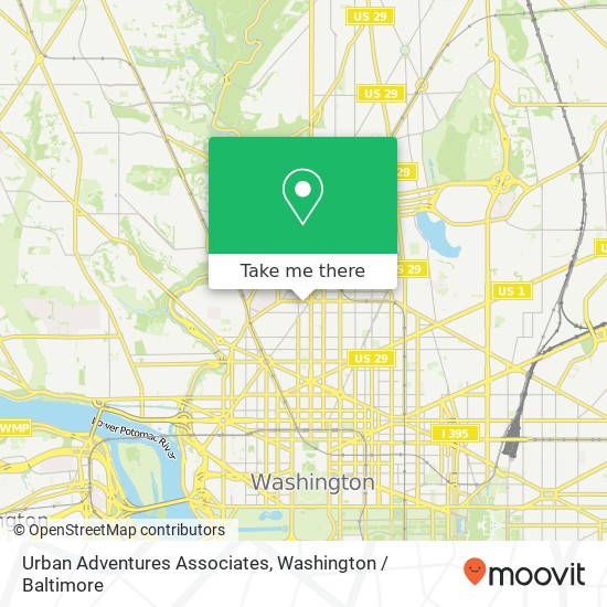 Mapa de Urban Adventures Associates, 1612 U St NW