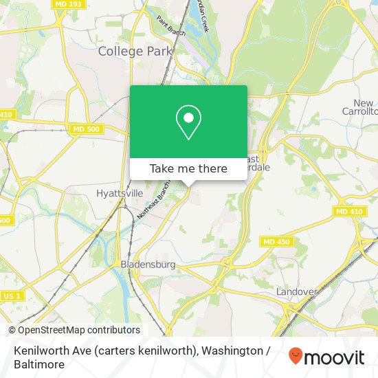 Mapa de Kenilworth Ave (carters kenilworth), Riverdale, MD 20737