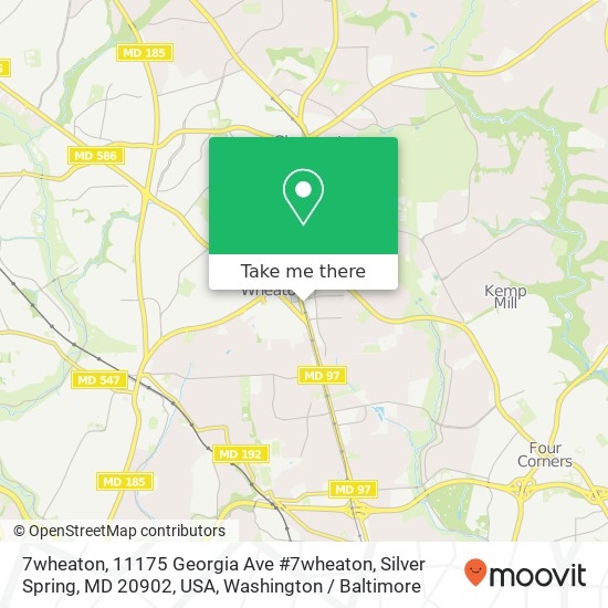 Mapa de 7wheaton, 11175 Georgia Ave #7wheaton, Silver Spring, MD 20902, USA