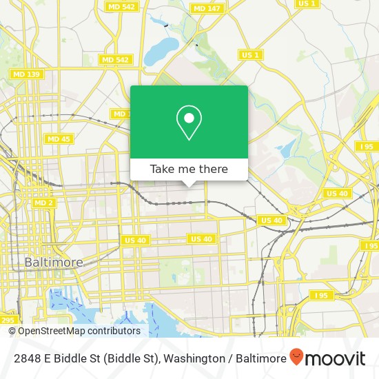 Mapa de 2848 E Biddle St (Biddle St), Baltimore, MD 21213