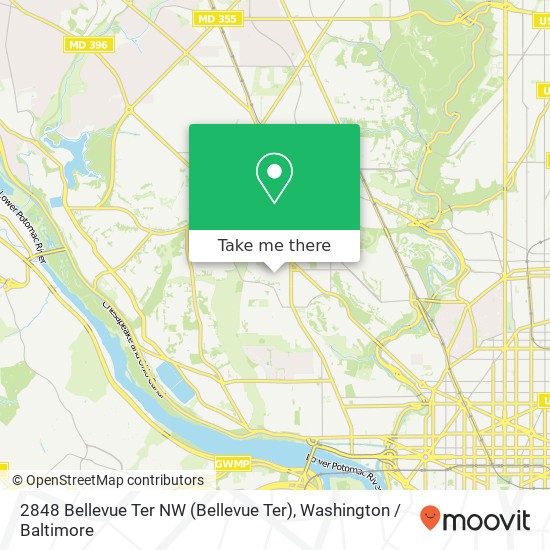 2848 Bellevue Ter NW (Bellevue Ter), Washington, DC 20007 map