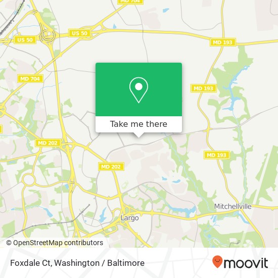 Mapa de Foxdale Ct, Bowie, MD 20721