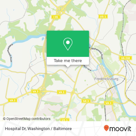 Mapa de Hospital Dr, Fredericksburg, VA 22401