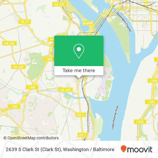 Mapa de 2639 S Clark St (Clark St), Arlington, VA 22202