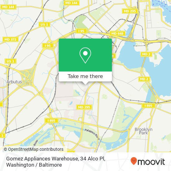 Mapa de Gomez Appliances Warehouse, 34 Alco Pl