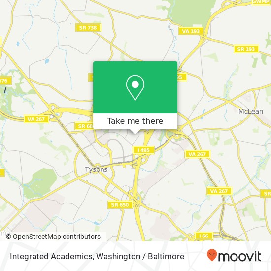 Mapa de Integrated Academics, 7921 Jones Branch Dr