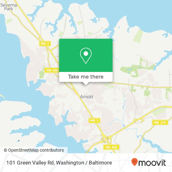 Mapa de 101 Green Valley Rd, Arnold, MD 21012