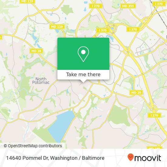 Mapa de 14640 Pommel Dr, Rockville, MD 20850