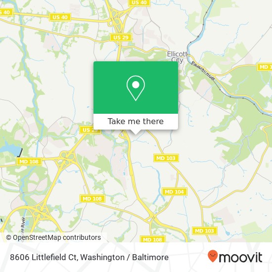 Mapa de 8606 Littlefield Ct, Ellicott City, MD 21043