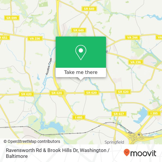 Ravensworth Rd & Brook Hills Dr map