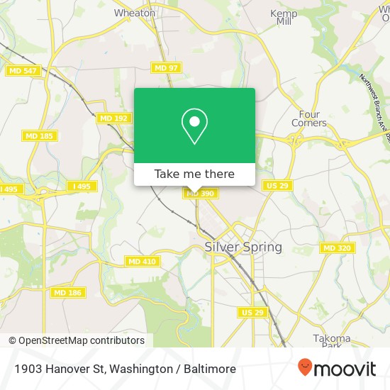 Mapa de 1903 Hanover St, Silver Spring, MD 20910