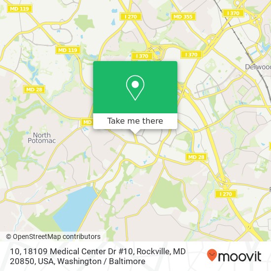 10, 18109 Medical Center Dr #10, Rockville, MD 20850, USA map