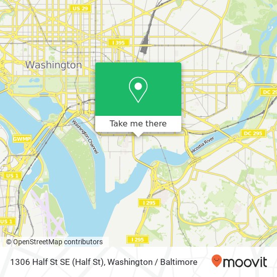 Mapa de 1306 Half St SE (Half St), Washington, DC 20003