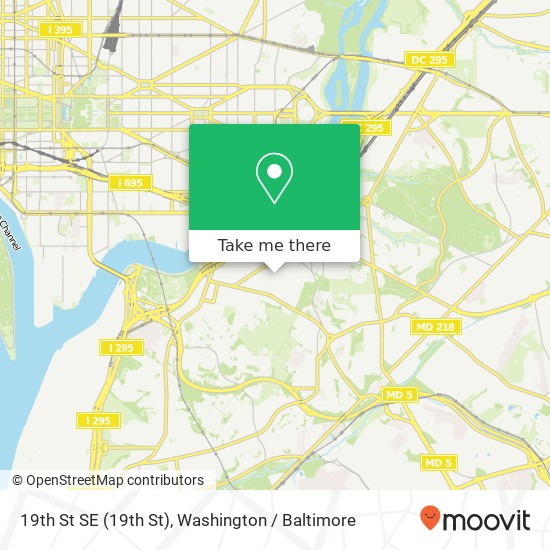 Mapa de 19th St SE (19th St), Washington, DC 20020