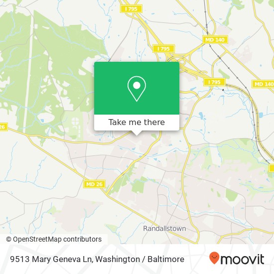 9513 Mary Geneva Ln, Owings Mills, MD 21117 map