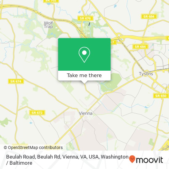 Mapa de Beulah Road, Beulah Rd, Vienna, VA, USA