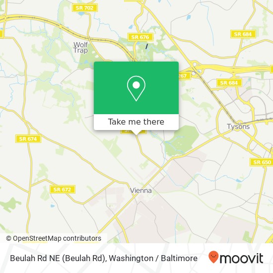 Mapa de Beulah Rd NE (Beulah Rd), Vienna, VA 22182