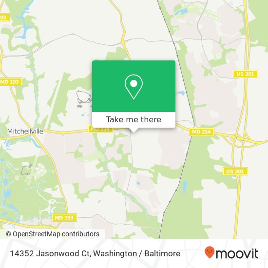 Mapa de 14352 Jasonwood Ct, Bowie, MD 20721