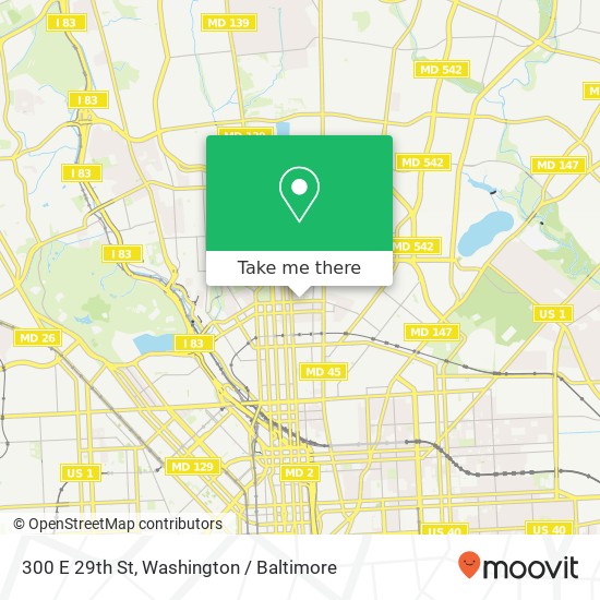 Mapa de 300 E 29th St, Baltimore, MD 21218