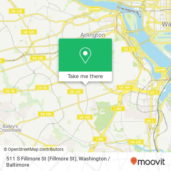 Mapa de 511 S Fillmore St (Fillmore St), Arlington, VA 22204