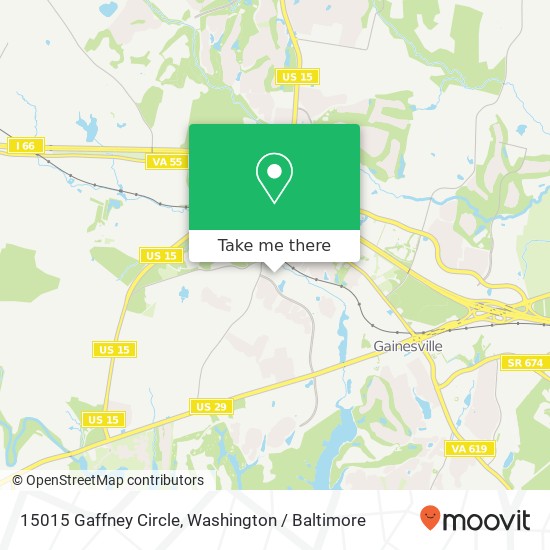 Mapa de 15015 Gaffney Circle, 15015 Gaffney Cir, Gainesville, VA 20155, USA