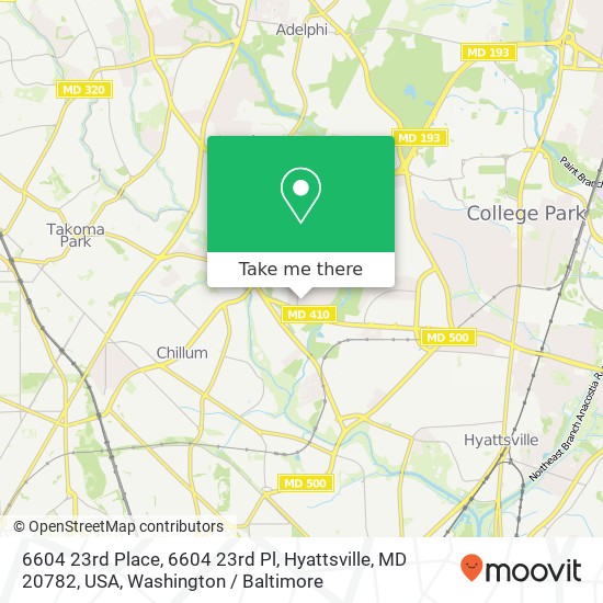 6604 23rd Place, 6604 23rd Pl, Hyattsville, MD 20782, USA map