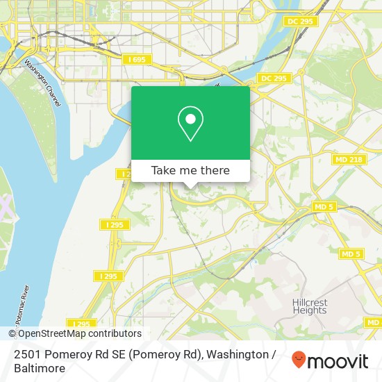 2501 Pomeroy Rd SE (Pomeroy Rd), Washington, DC 20020 map