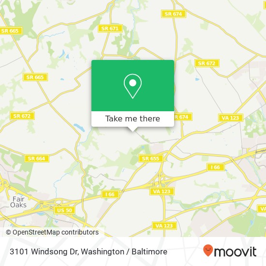 Mapa de 3101 Windsong Dr, Oakton, VA 22124