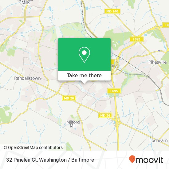 32 Pinelea Ct, Pikesville (PIKESVILLE), MD 21208 map